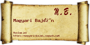 Magyari Baján névjegykártya